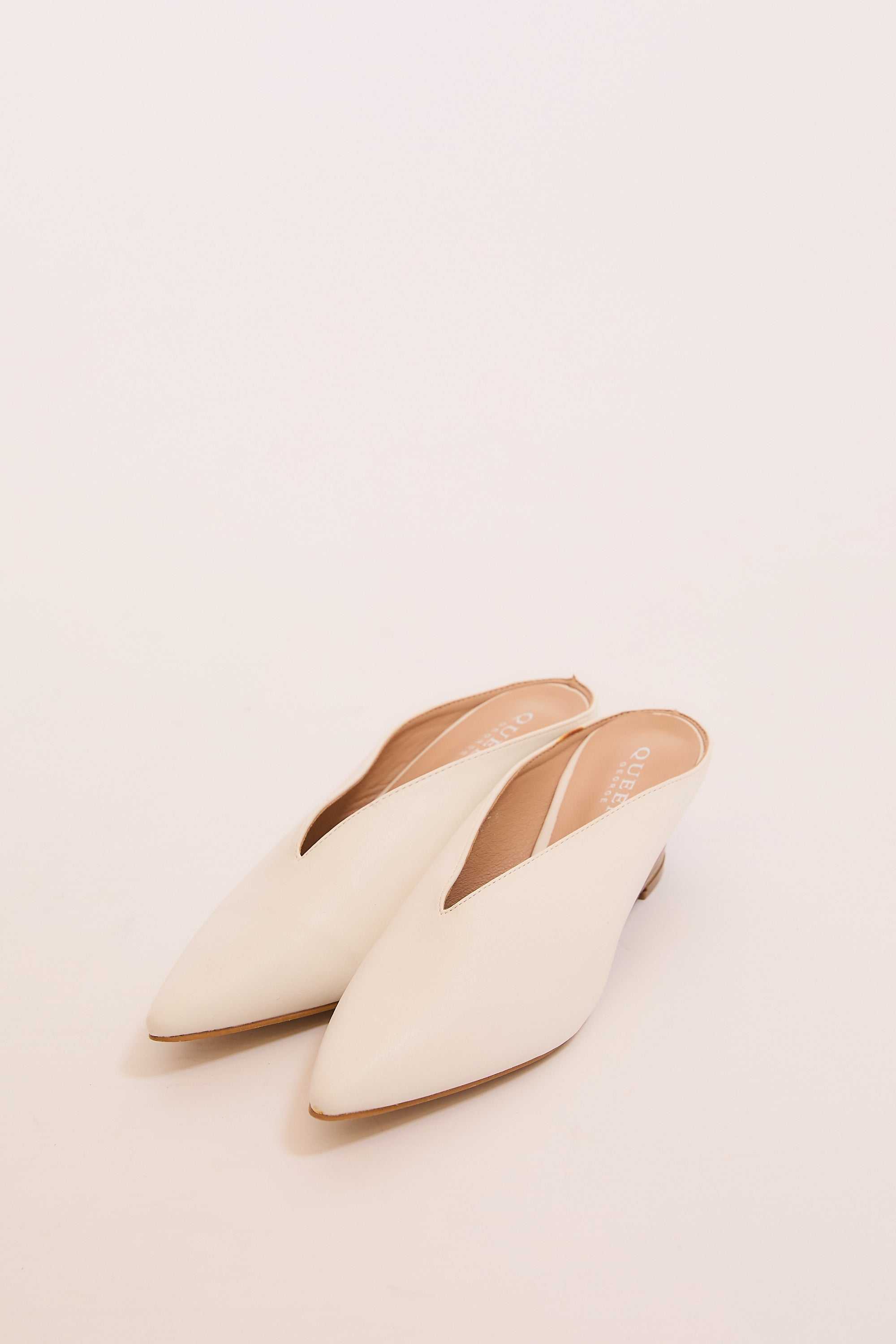 Pointy Wedge Mule-White